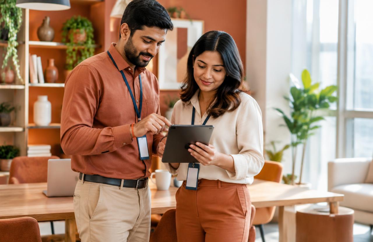 A pharma team reviewing doctor conversations together